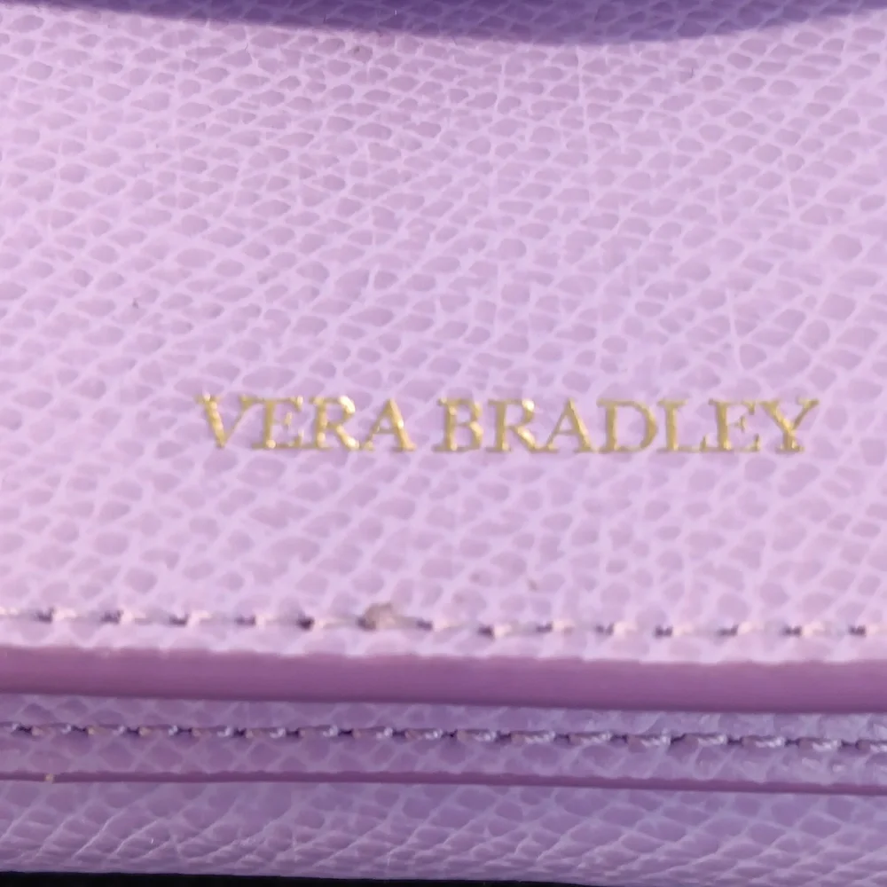 Vera Bradley Lilac Pebble Leather Smartphone Wristlet+Dust Bag Gold -Tone NWOT